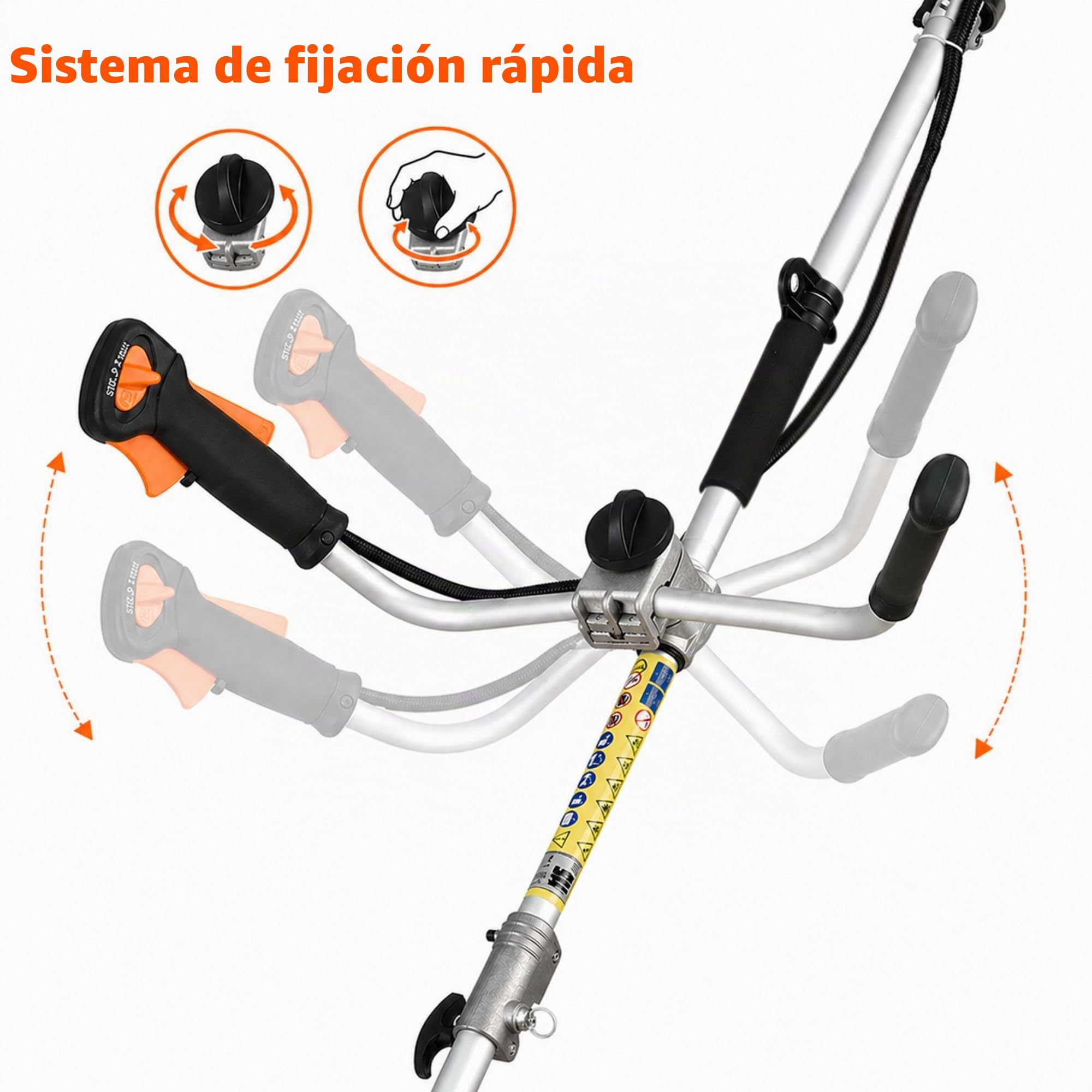 Desbrozadora gasolina 53 cc, 3 cuchillas + 1 cabezal de doble hilo - CHESTER