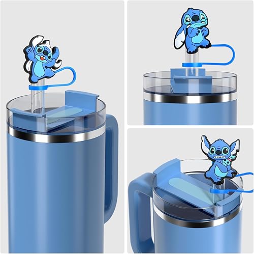 Miniatura 5 de Stanley - Tapa de paja de 0.394 in, 5 tapas de paja para vaso Stanley de 30 onzas y 40 onzas, divertidas cubiertas reutilizables de punta de popote