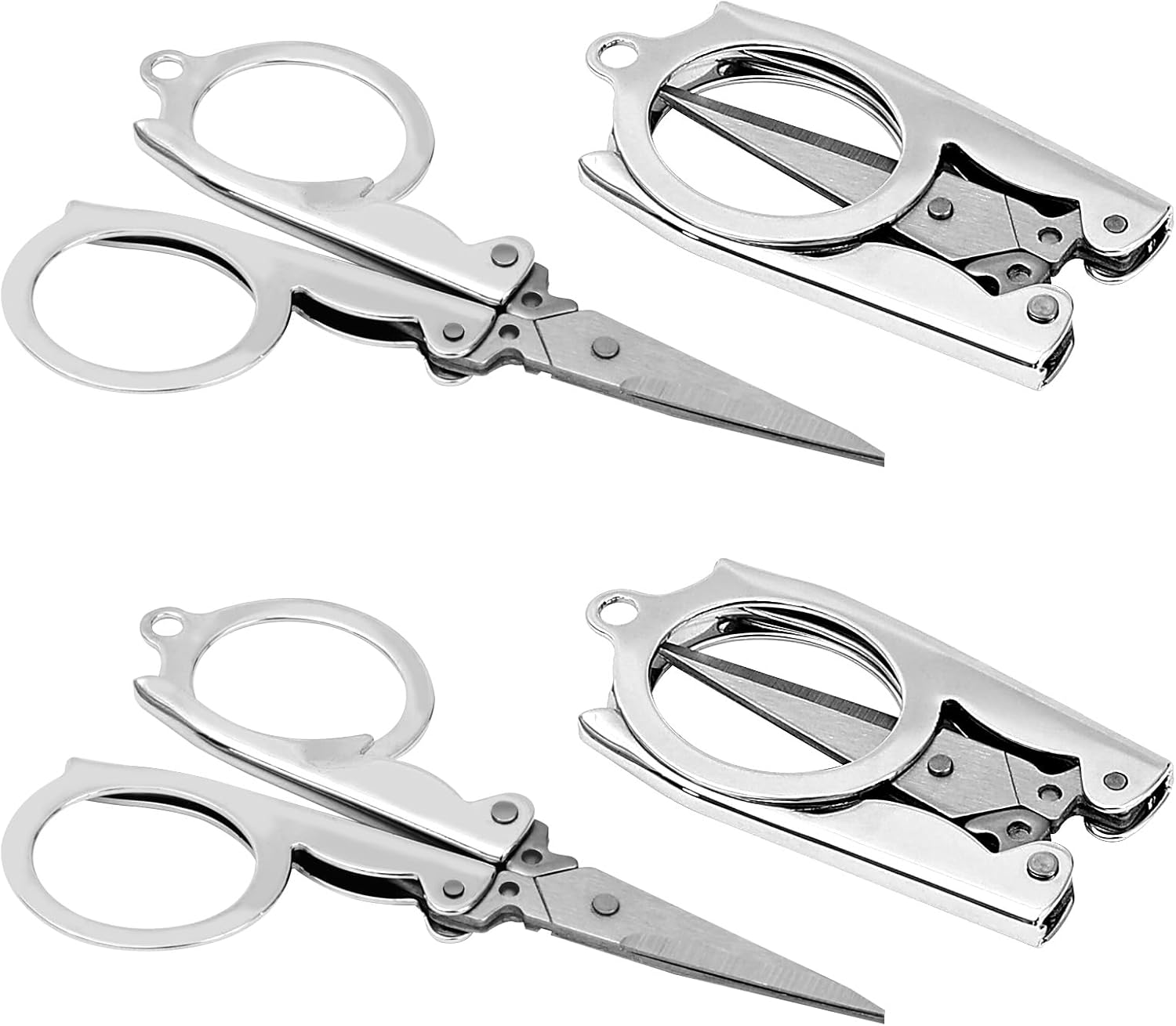 4" Folding Scissors Travel Scissors Pocket Scissor Small Foldable Scissor Perfect For Family Travel Craft Camping Outdoor (4 Pcs) - Amazon product rated Grade B