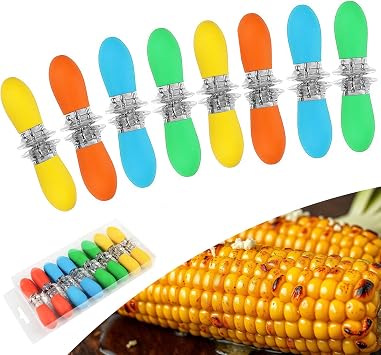 VinBee 8 Pairs Corn on the Cob Holders, Corn Cob Holders Corn on Cob Holders Corn Holders Corn skewers Corn on the Cob Sticks Interlocking Corn on Cob Holders Set