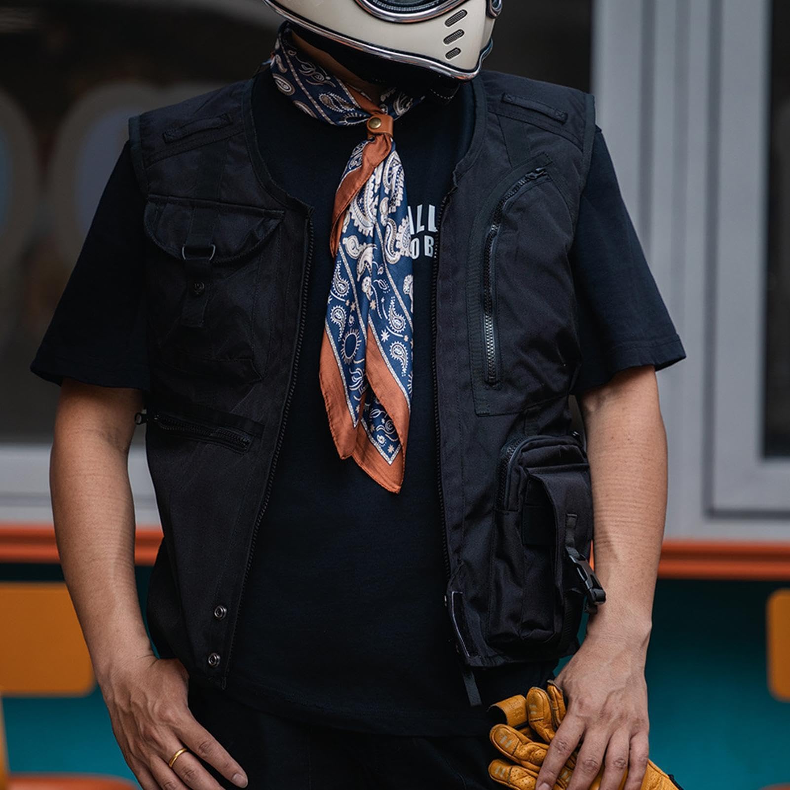 Gilets De Moto Pour Hommes Équipement De Sécurité Léger Et Résistant À | Gilet Conduite Moto Design à poches multiples, résistant à l'usure pour aventure en plein air, longue distance, ran