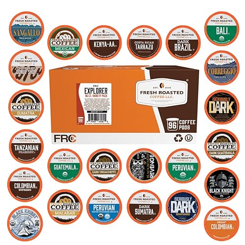 Miniatura 67 de Fresh Roasted Coffee, Tostado italiano, oscuro, 96 cápsulas para cafeteras K Cup