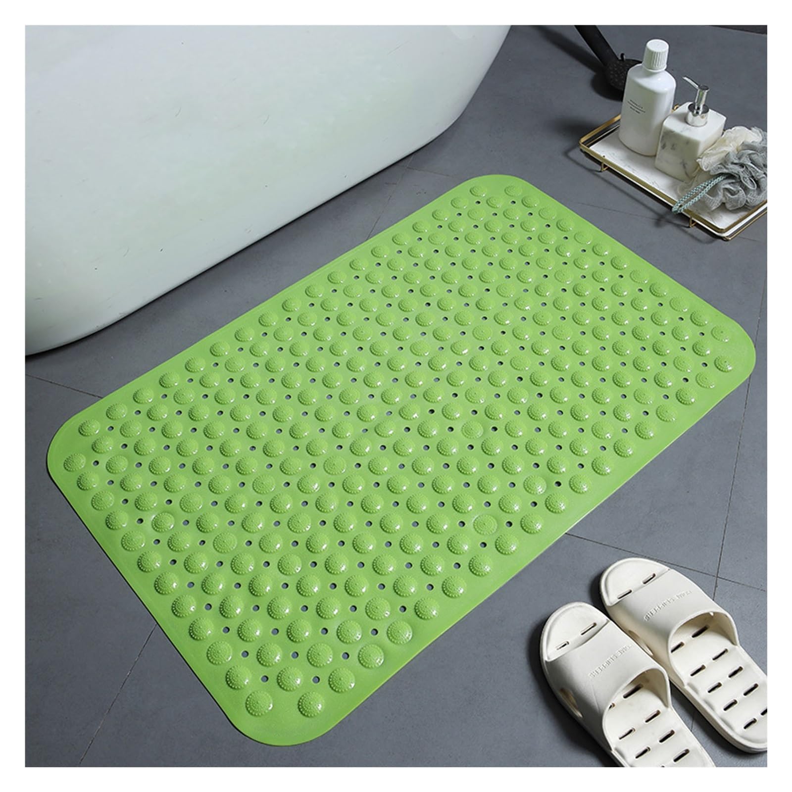 Alfombra De Baño Antideslizante De PVC For Duchas Bañeras Seguridad Baño Hotelera Y Doméstica con Ventosas(Green,80 * 120cm)