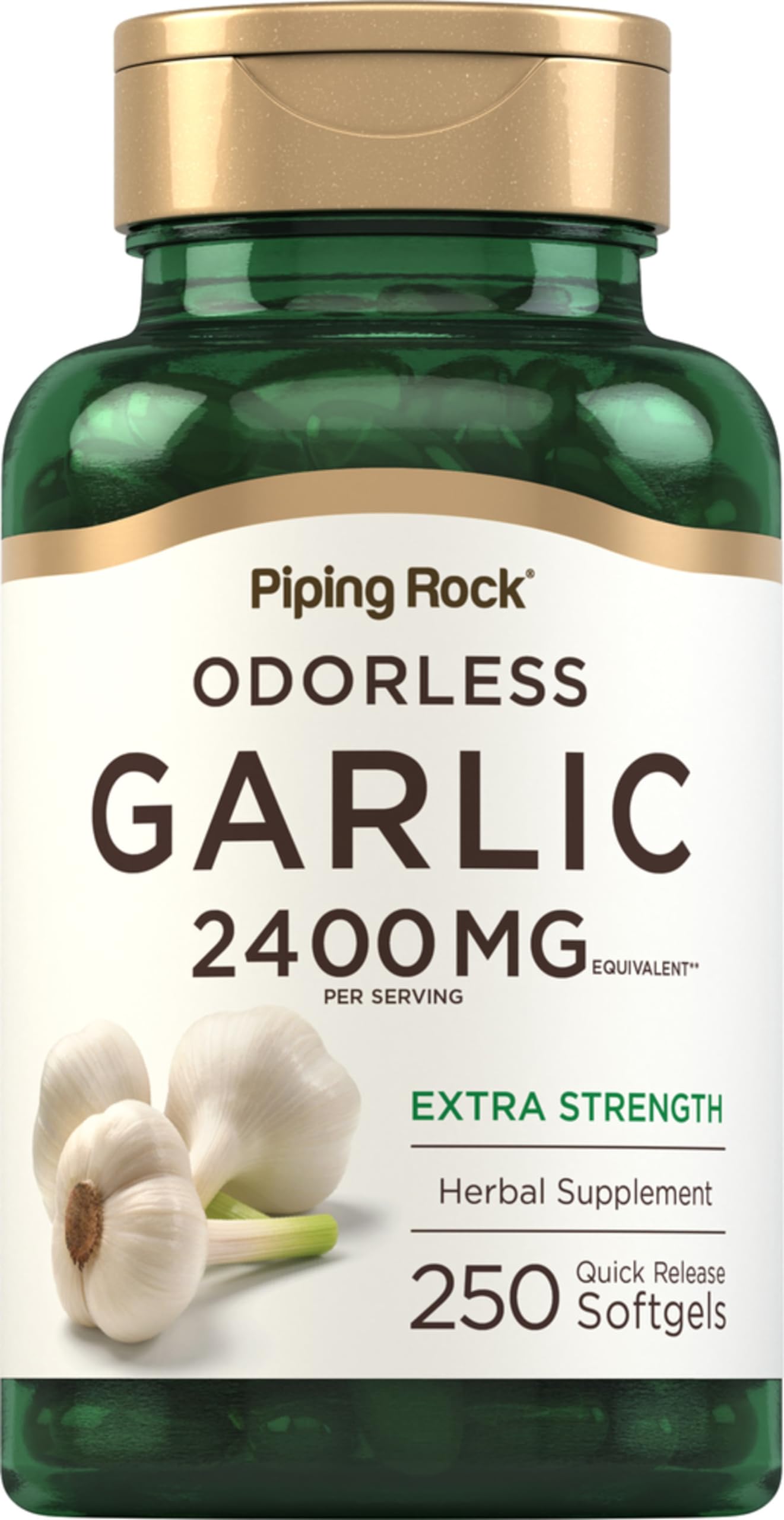 Piping Rock Odorless Garlic Softgels | 250 Count
