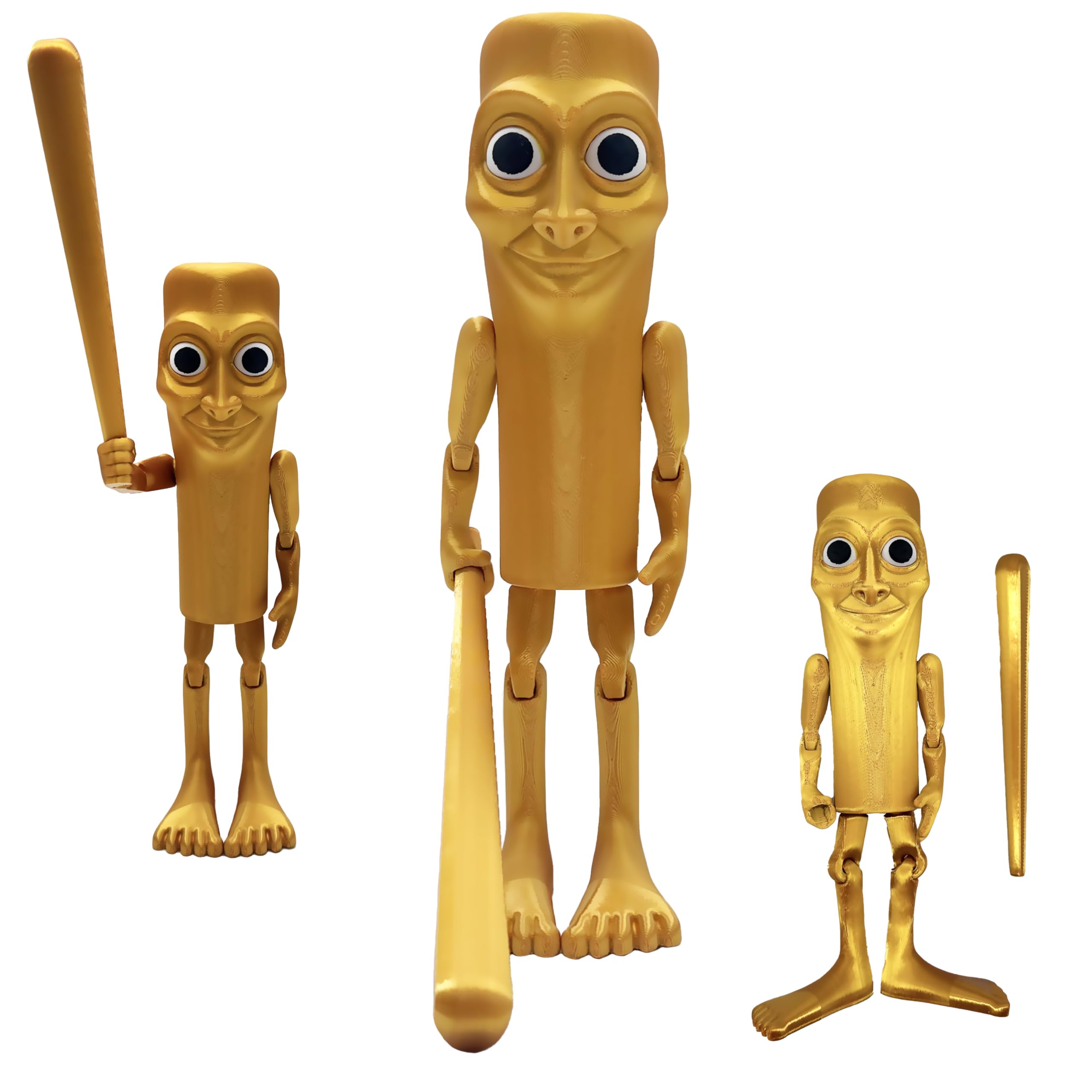Tung Tung Tung Sahur Gold Edition, Articulated Figure XL Brainrot 19 cm, Official Collection Golden Doll