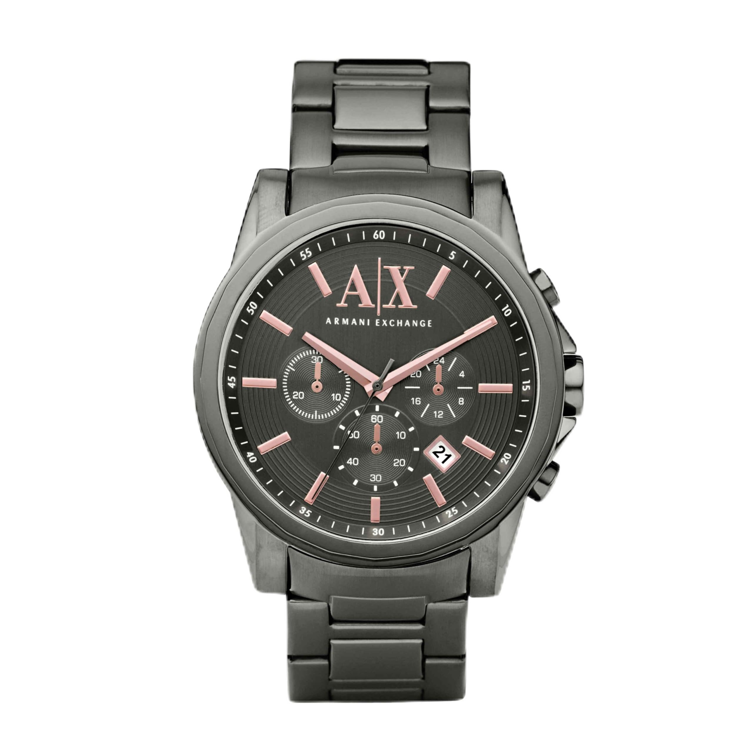 Armani Exchange Orologio da uomo, Movimento cronografico al quarzo e cassa da 45 mm con cinturino in acciaio