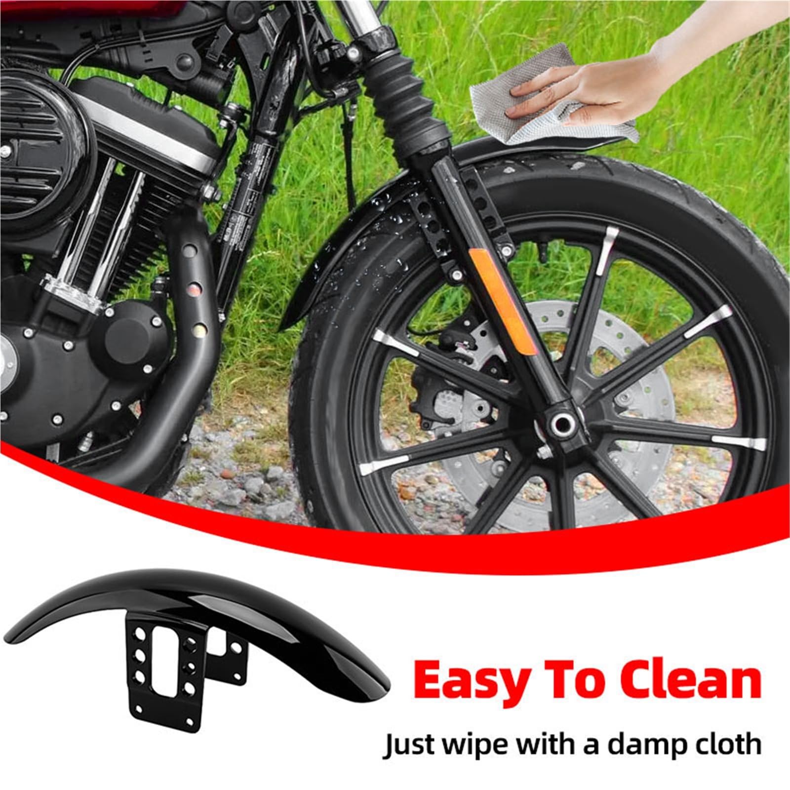 Moto Parafango Anteriore Copertura Della Protezione Nero Lucido Accessori Per Harley Sportster Ferro 1200 XL 883 XL1200 48 72 1988-up