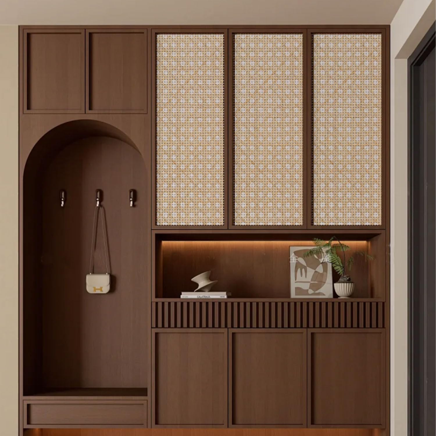 Rattan 42x100cm Paglia di Vienna Può Essere Tagliato Rattan Rotolo Impermeabile Fettuccia in Rattan per Mobili Adatto per Progetti Fai da Te di Sedie Armadi Tavoli Letti Sottobicchieri