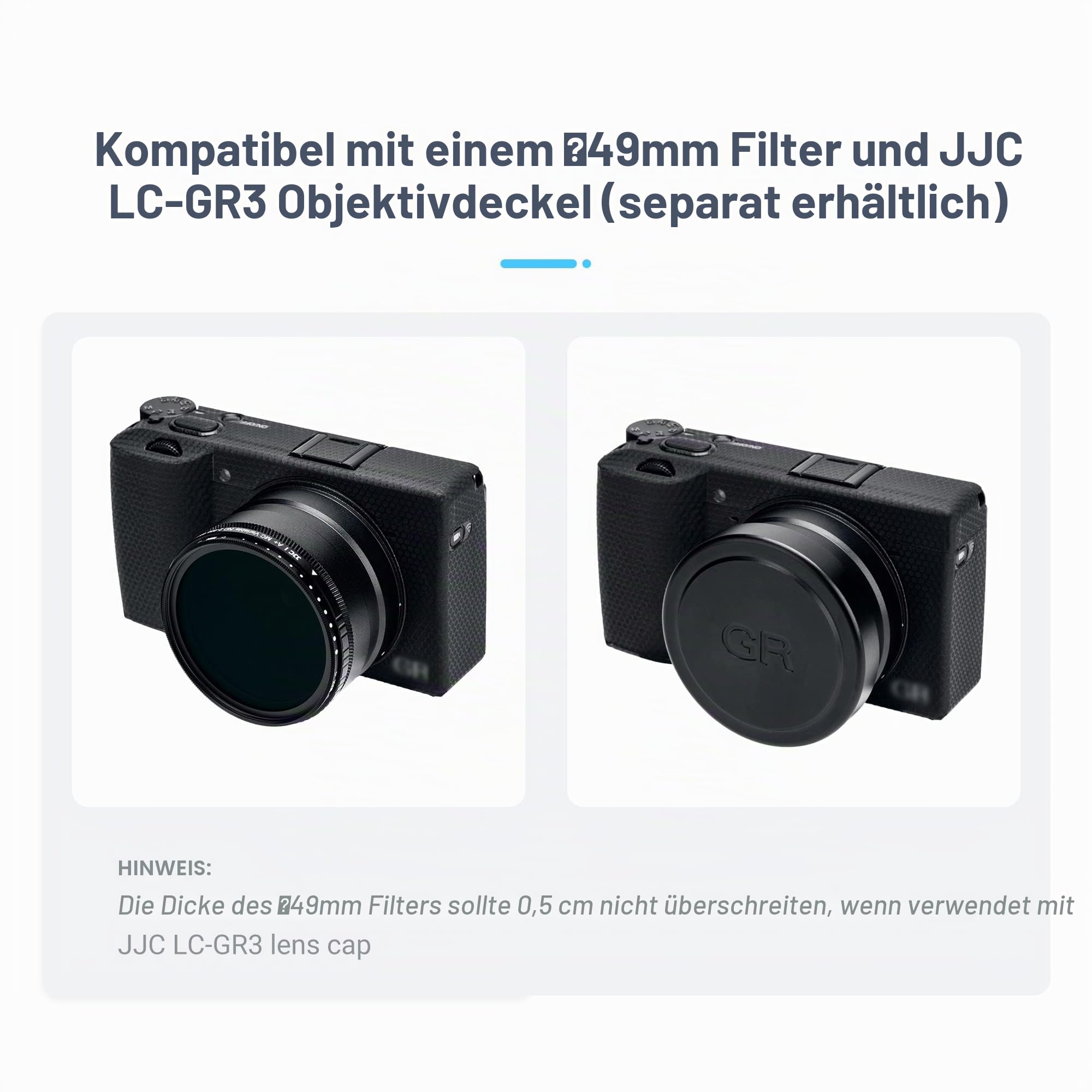 JJC Metall Objektiv Filter Adapter Ring für RICOH GR IIIx GR IIIx HDF GR3x Kamera mit GT-2 Tele Konvertierungsobjektiv, Ersatz für RICOH GA-2 Objektivadapter