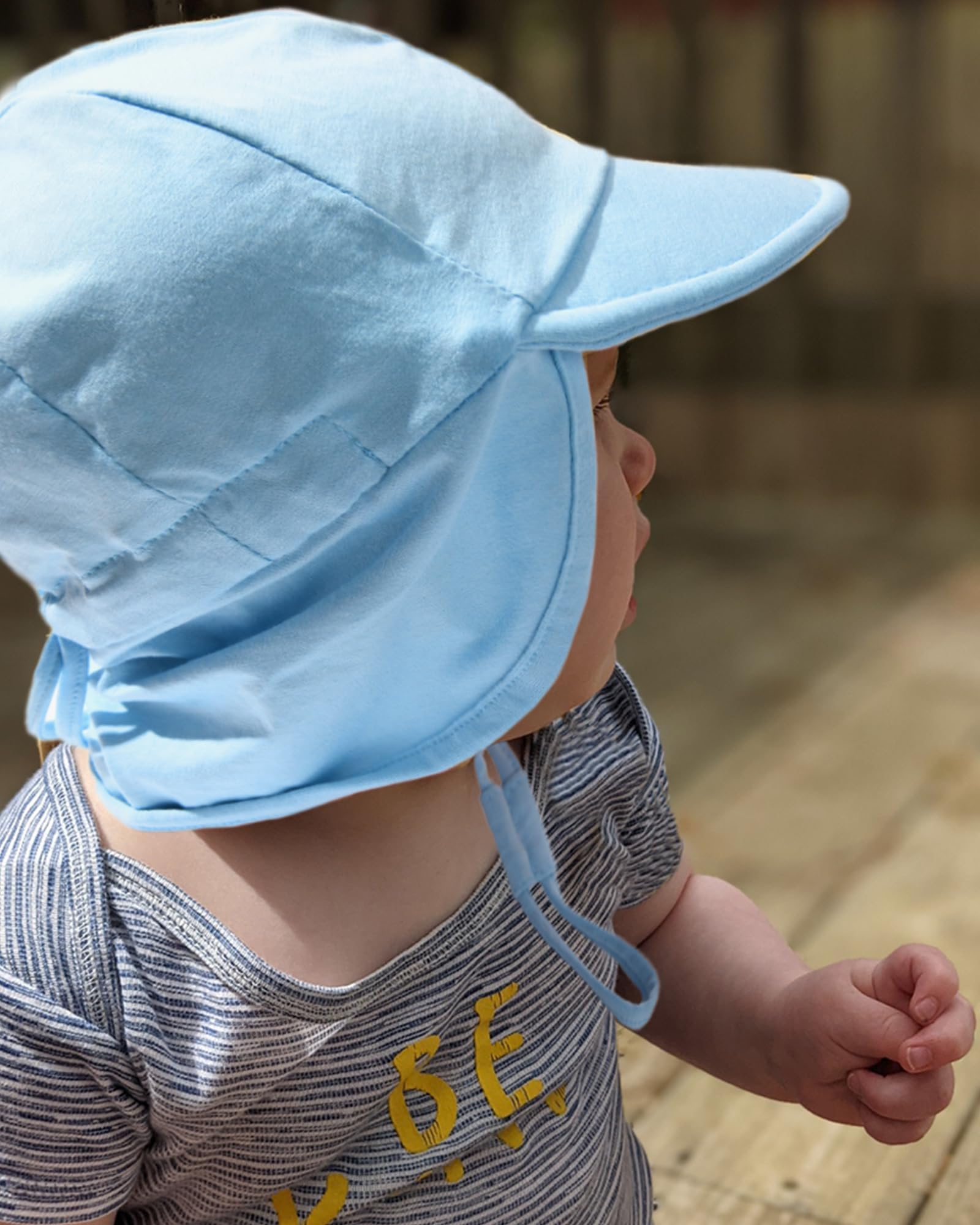 FURTALK Cotton Baby Toddler Sun Hat UPF 50+ UV Protection Kids Unisex Girls & Boys Summer Cap with Adjustable Chin Strap Neck Flap — view 4