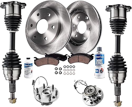 Miniatura 55 de Detroit Axle - Kit de freno trasero para Chevy GMC Suburban Silverado Sierra Yukon XL 1500 Tahoe Escalade 2007-2013 Rotores de freno de disco de