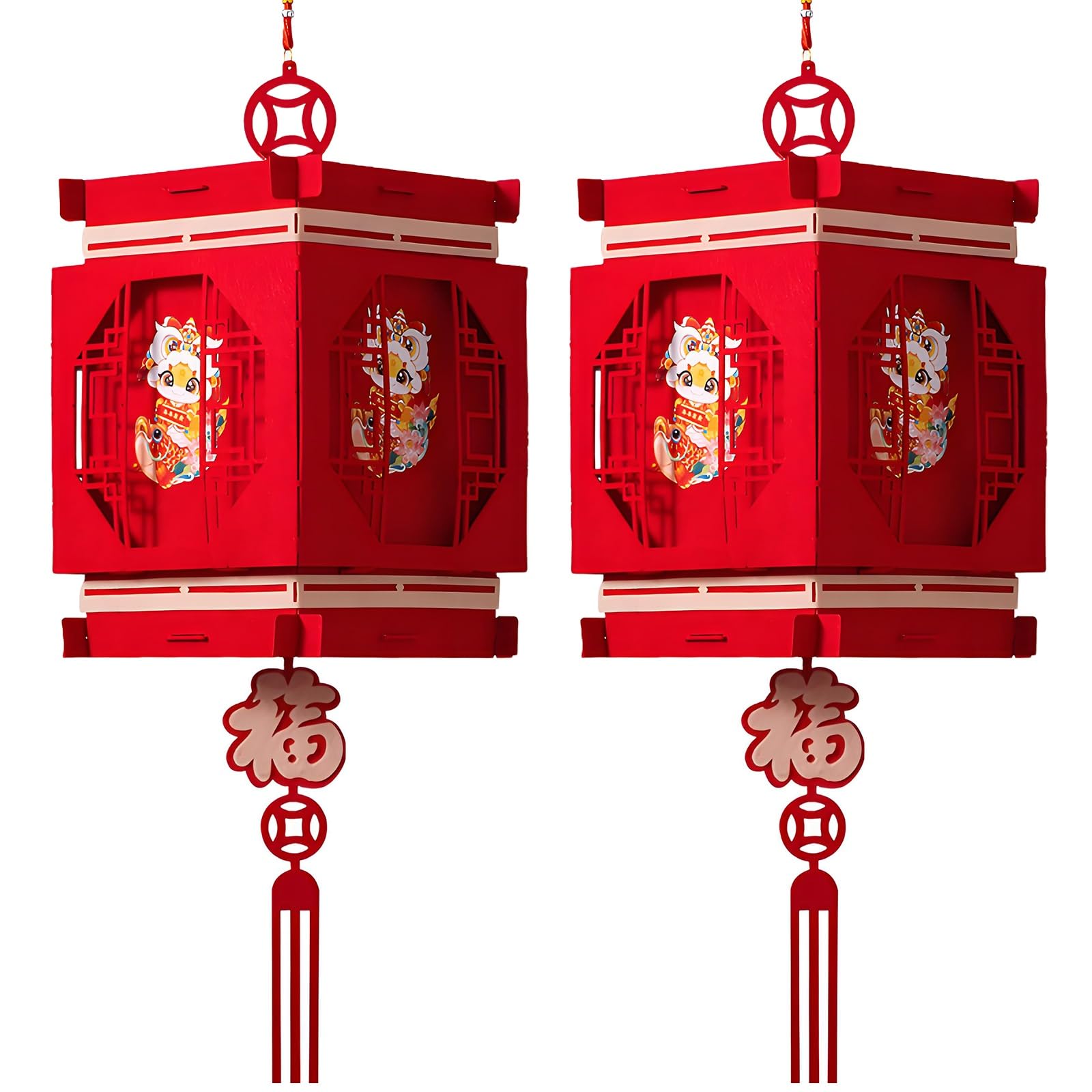 SBZIOJHDR Chinese-style lanterns, Chinese Snake Year Lanterns, Exquisite Hanging Lucky Lantern, Party Decorations(C)