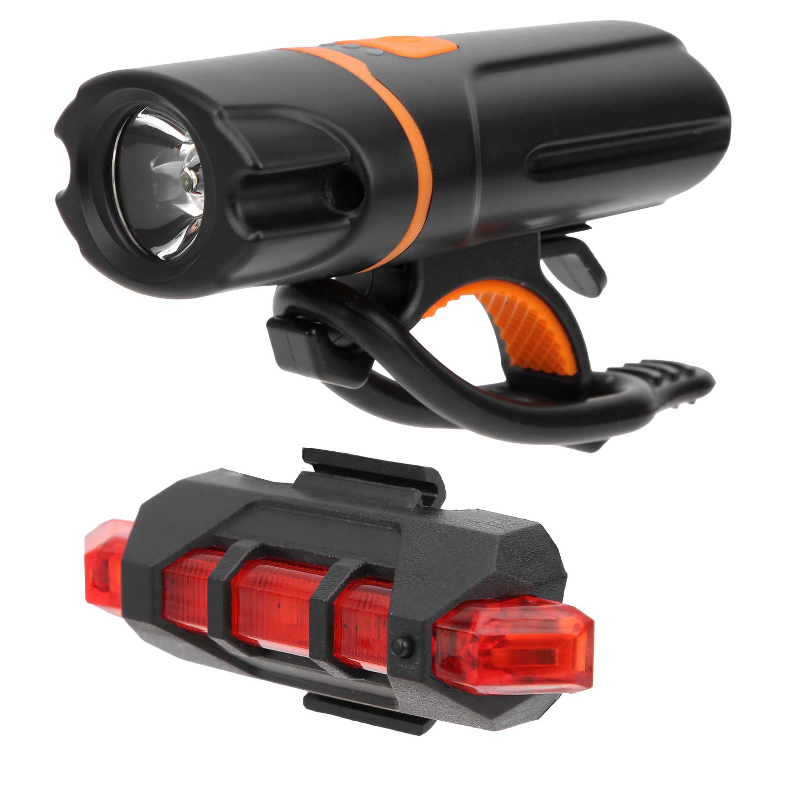 Bike Front and Back Lights, 3x1,6x1in USB Chargeable High Brightness Taillight 6 Mode Bike Integrated Headlight Tail Light Night Riding Kit