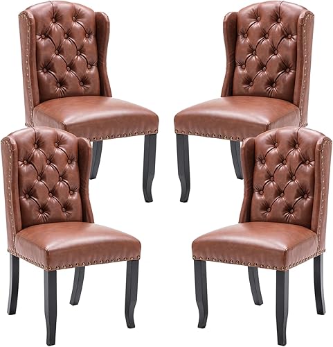 Miniatura 22 de DUOMAY Juego de 6 sillas de comedor modernas capitoné, sillas de comedor tapizadas de lino sin brazos, sillas laterales de invitados para cocina y