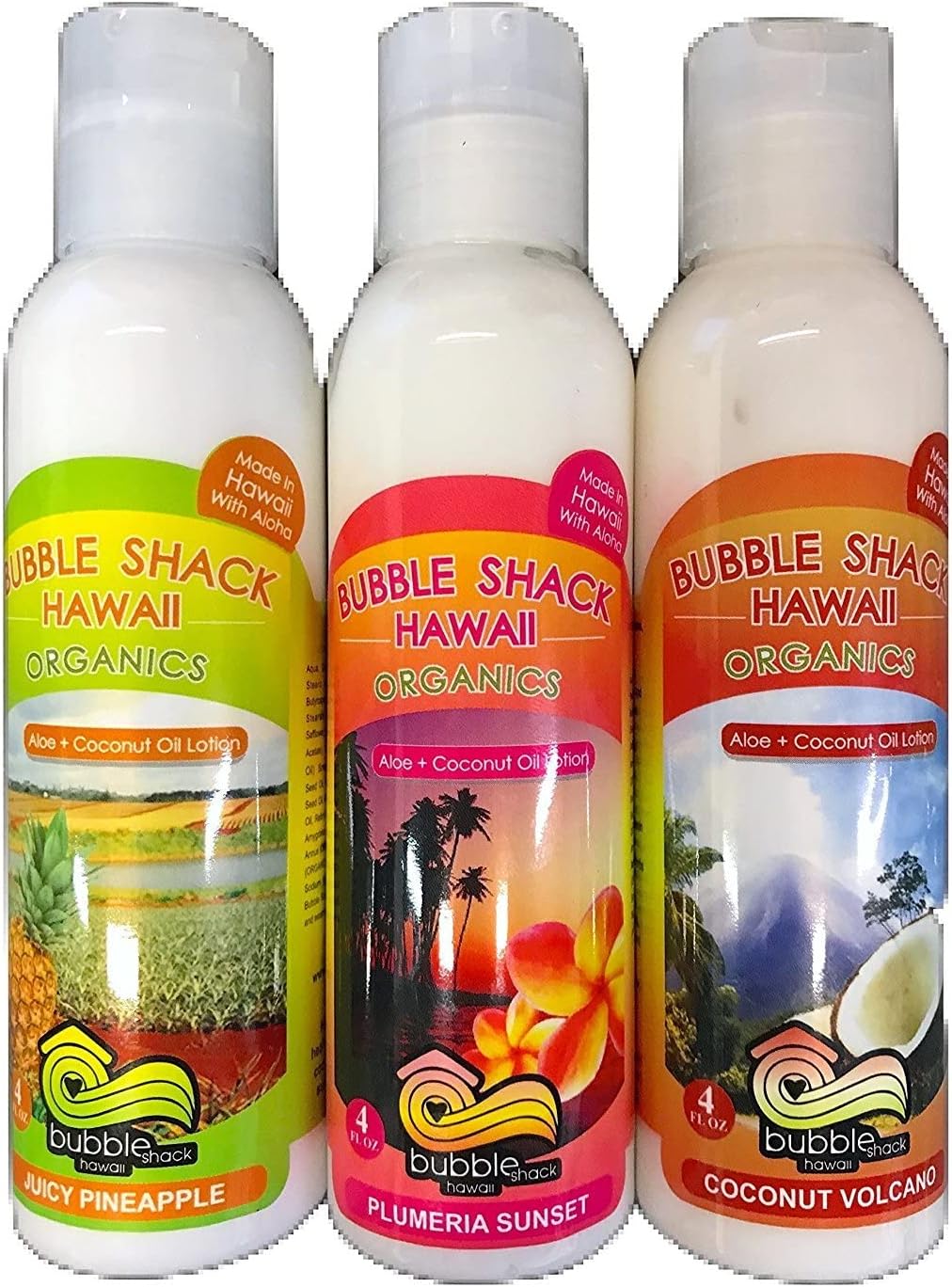 Bubble Shack Hawaii Organics Aloe Coco Lotion Trio