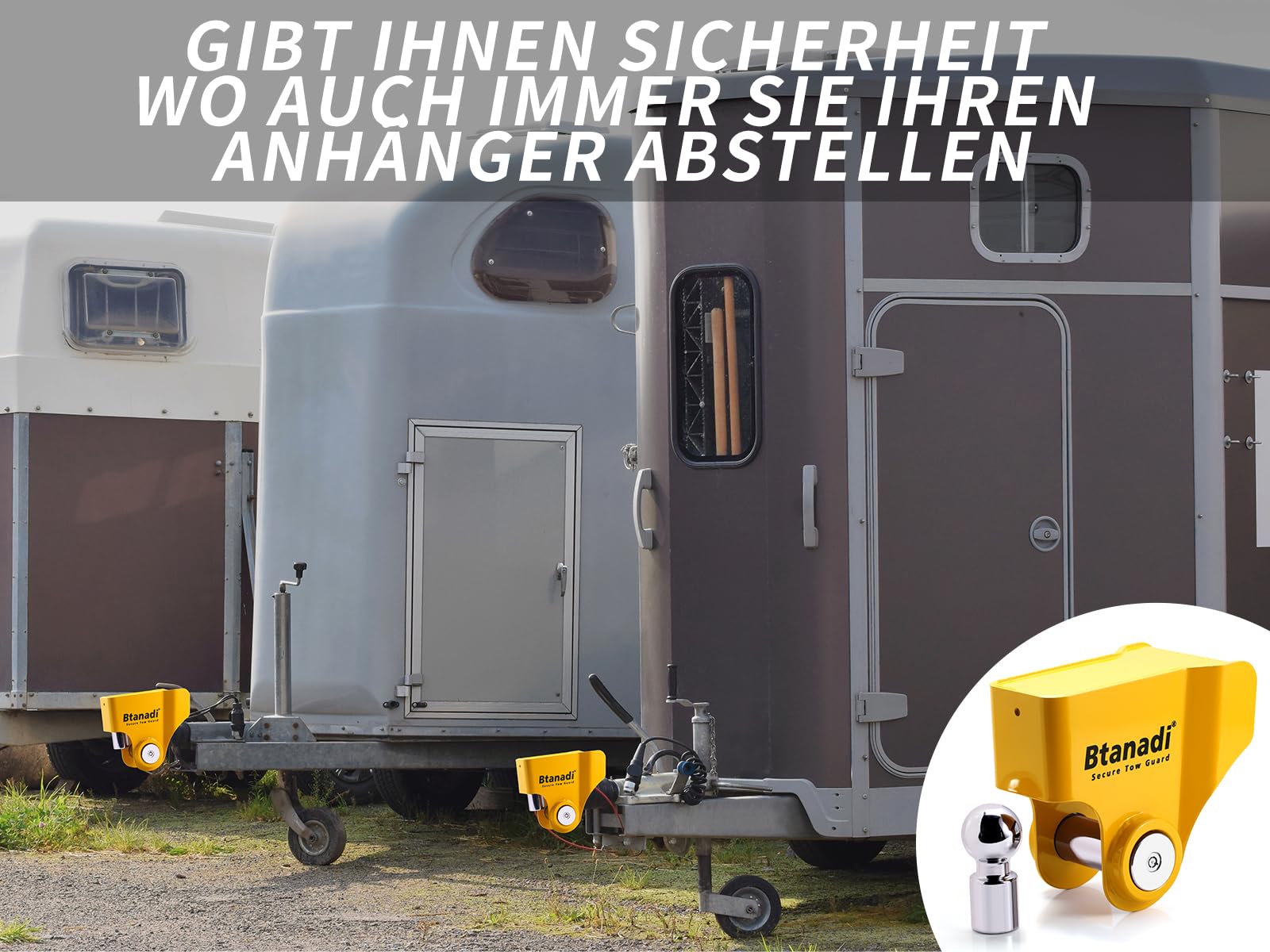 Anhängerschloss mit geschmiedeter Stahlkugel 50 mm, Diebstahlschutz | Für Knott Avonride Kupplungsköpfe 575003/575004/575005/575008, gehärtete Stahlkonstruktion und robuste Diebstahlsicherung