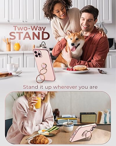 Miniatura 6 de XYZ Funda para iPhone 13 Pro Max con soporte, funda para teléfono con soporte de doble anillo, funda protectora de lujo para mujeres y niñas,