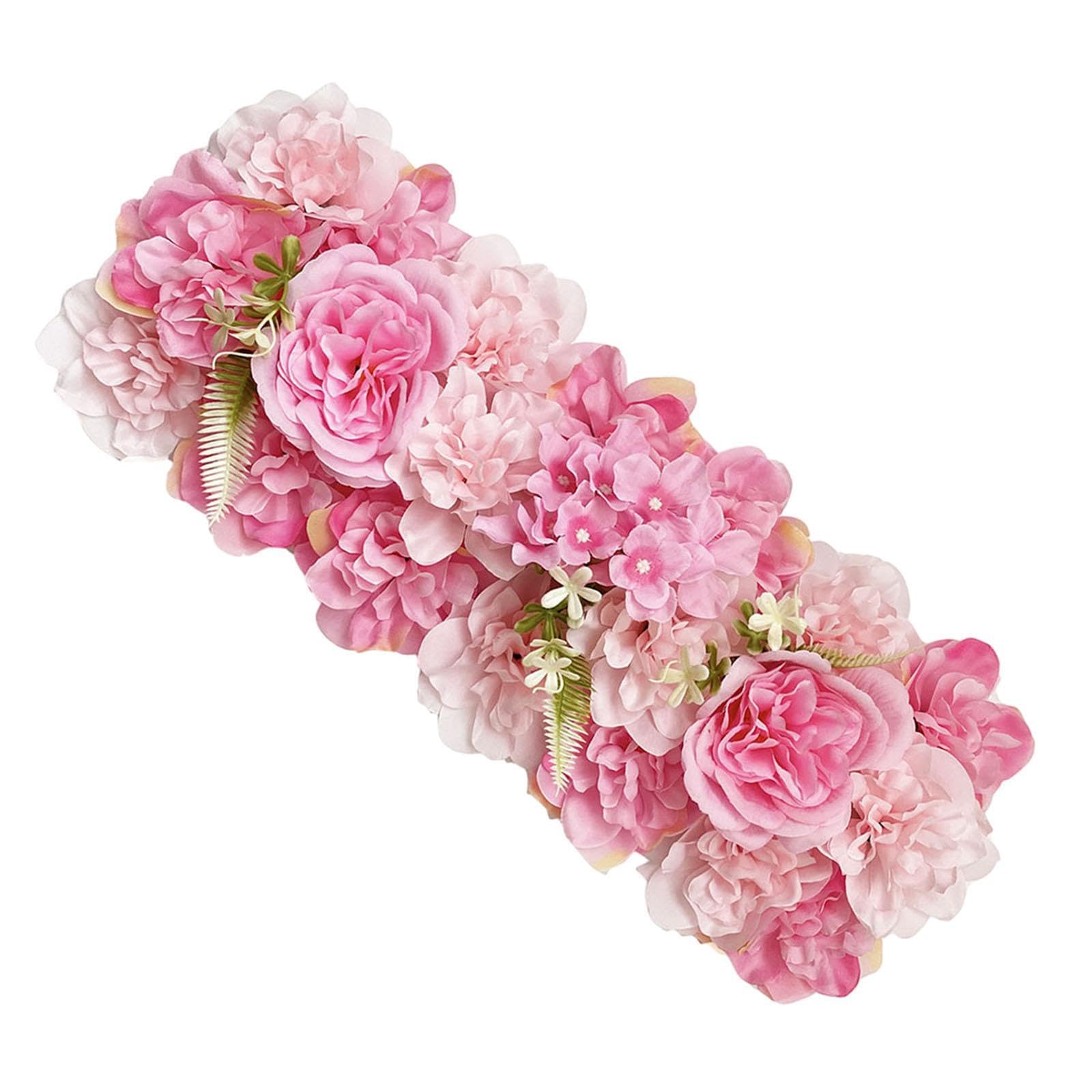 QUXVUIS Captivating Silk Flower Arrangements For Elegant Weddings Gorgeous Table Decor Options Reception Areas Table Runner Wedding Centerpieces Reception, Dark Pink, 50x20cm