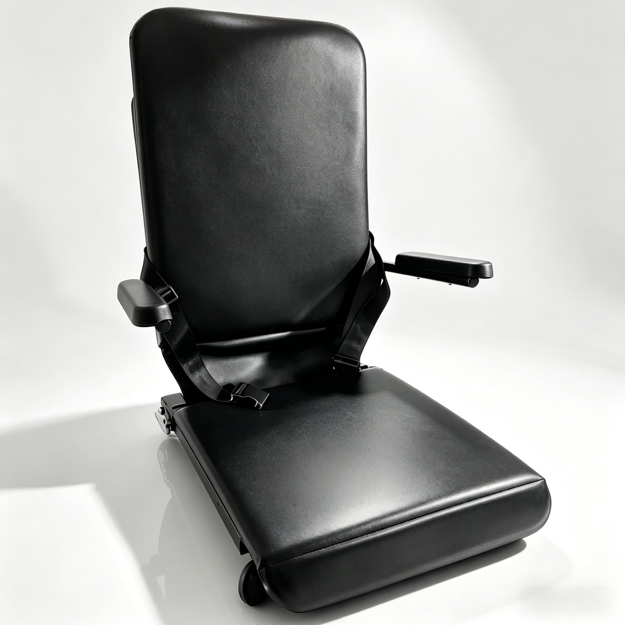 Upgrade Steel Electric Lift Chair with Advanced Wheels and PU Cushion, Floor Lift for Elderly, Support Up to 220 LBS, Safety Seat Belts and Handrails, Suitable for Home or Care Facilities Use, Black