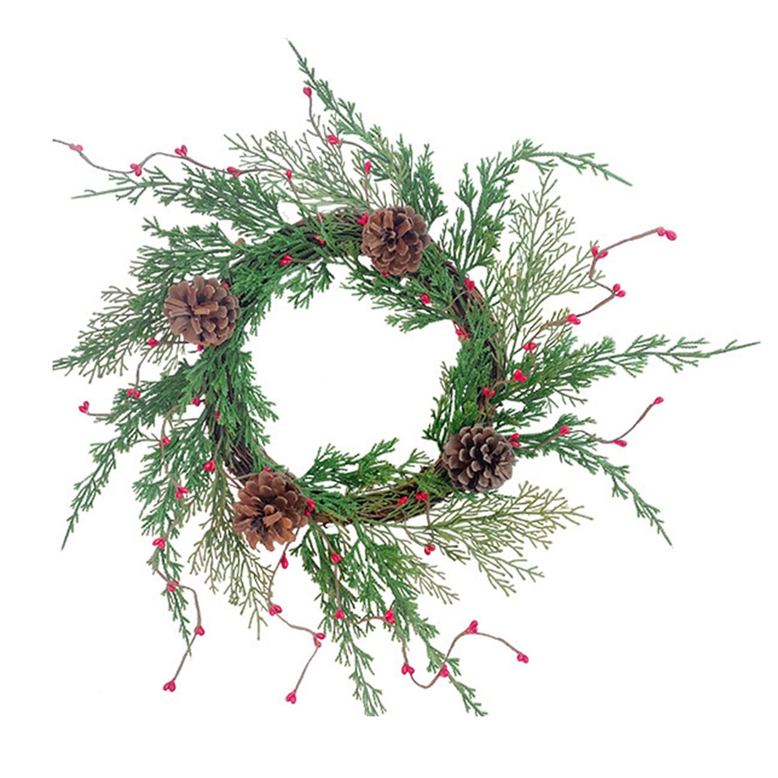 Elnwnnkc Chirstmas Artificial Wreath Front Door Decorations Festival Background Hanging Wreath for Wall Door Garden Decor Simulation Christmas Wall Hanging Decor Festival Background Decorations