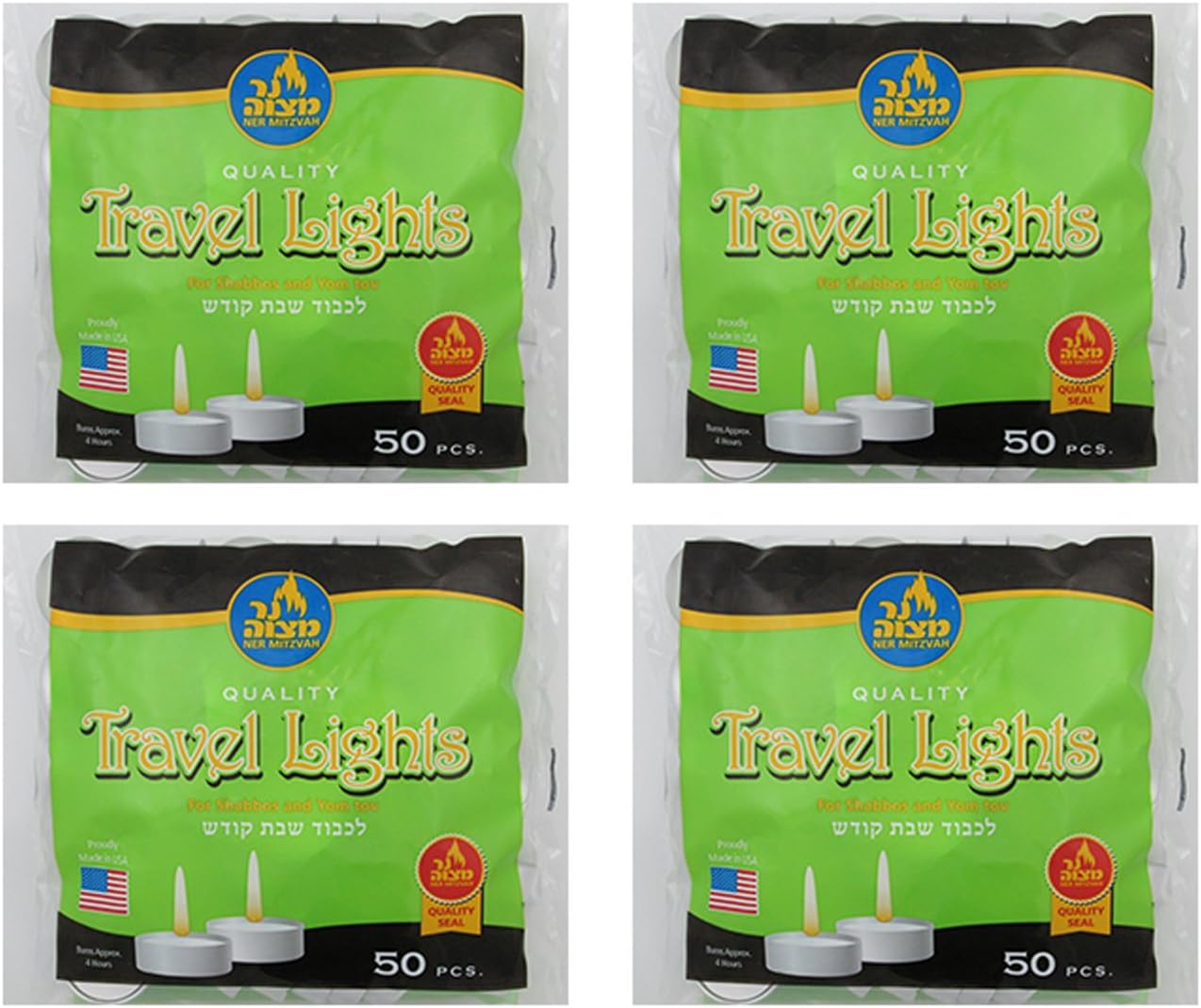 4 Packs Travel Tea Lights Candles / 50 Ct. each