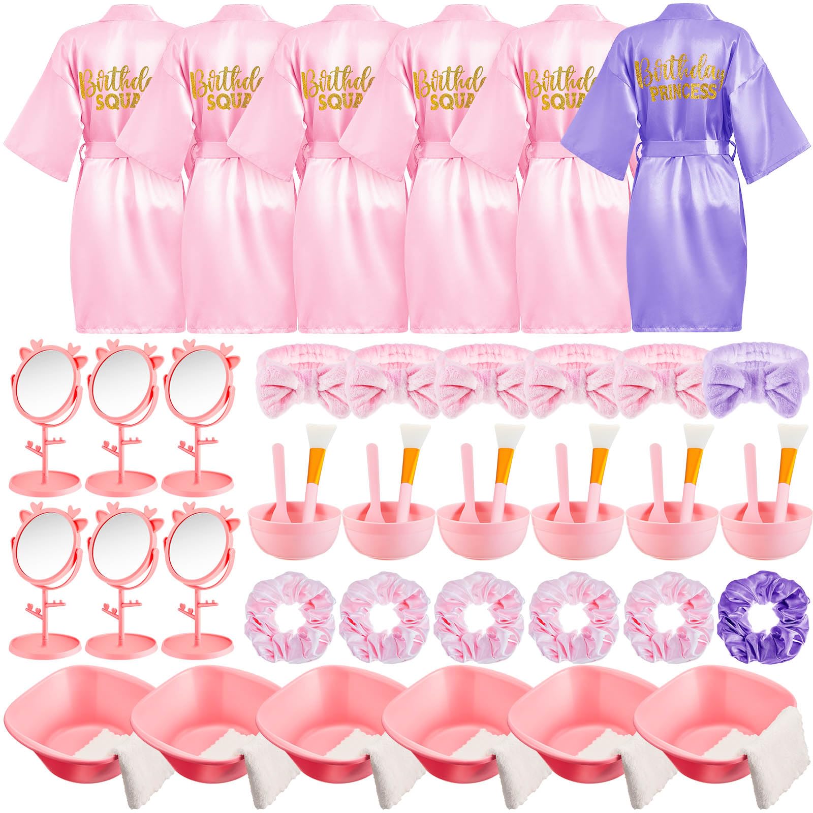 JenPen 6 Set Spa Party Favors Robes and Accessories Kit Supplies for Spa Sleepover Slumber Party Wedding Birthday-image-39