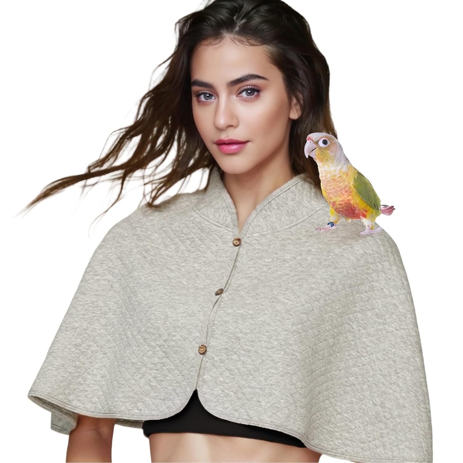 Parrot Anti-Scratch Shoulder Protector - Reusable Bird Diaper & Soft Bird Cape for Macaws, Cockatiels, Conures, Parakeets, Lovebirds and Finches - Pet Shoulder Guard with Poop...