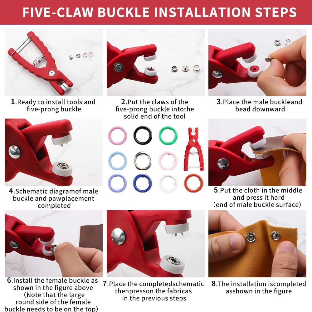 BIOUU 803 pcs Snap Buttons Snaps for Sewing with Pliers Press Tool Kit for Clothes, Children's Bodysuit, Romper, Bib Crafting, Snap Fasteners Kit for Clothing（9.5mm 20 Colors ）