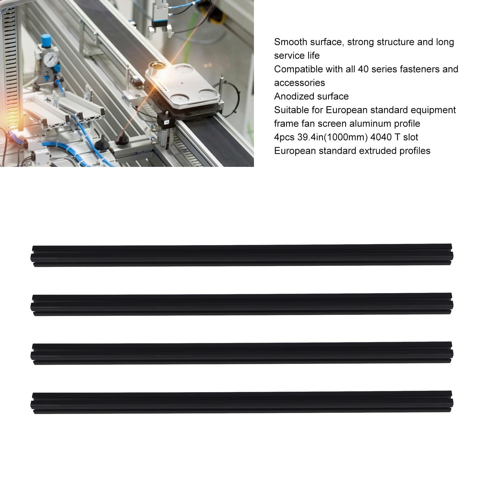 2 Profils D'extrusion Aluminium Fente T 2020 - 100 Mm, Anodisé Bleu