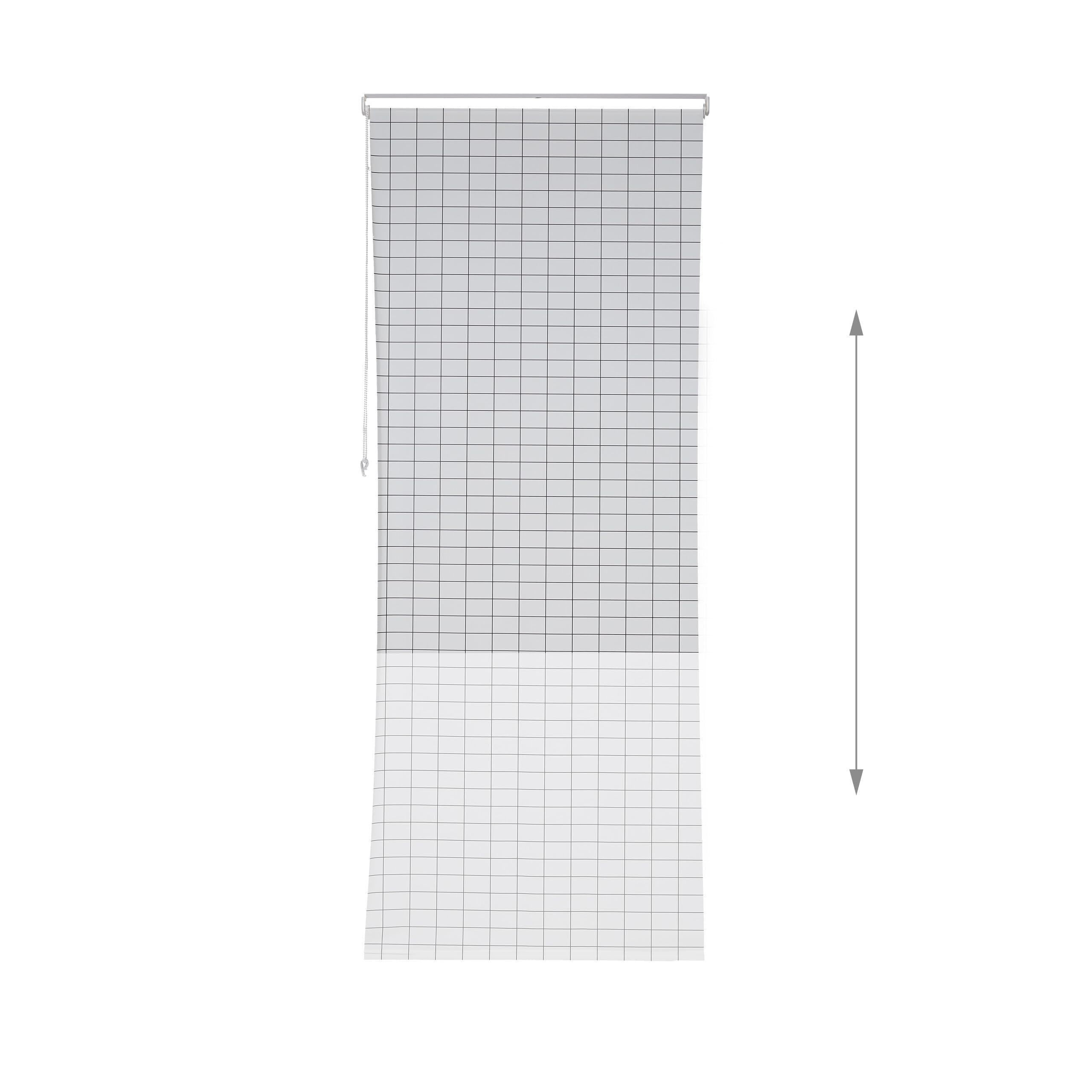 Relaxdays Cortina de Baño Enrollable Estampado de Cuadros, Estor Ducha o Ventana, 100 x 240 cm, Blanco y Negro