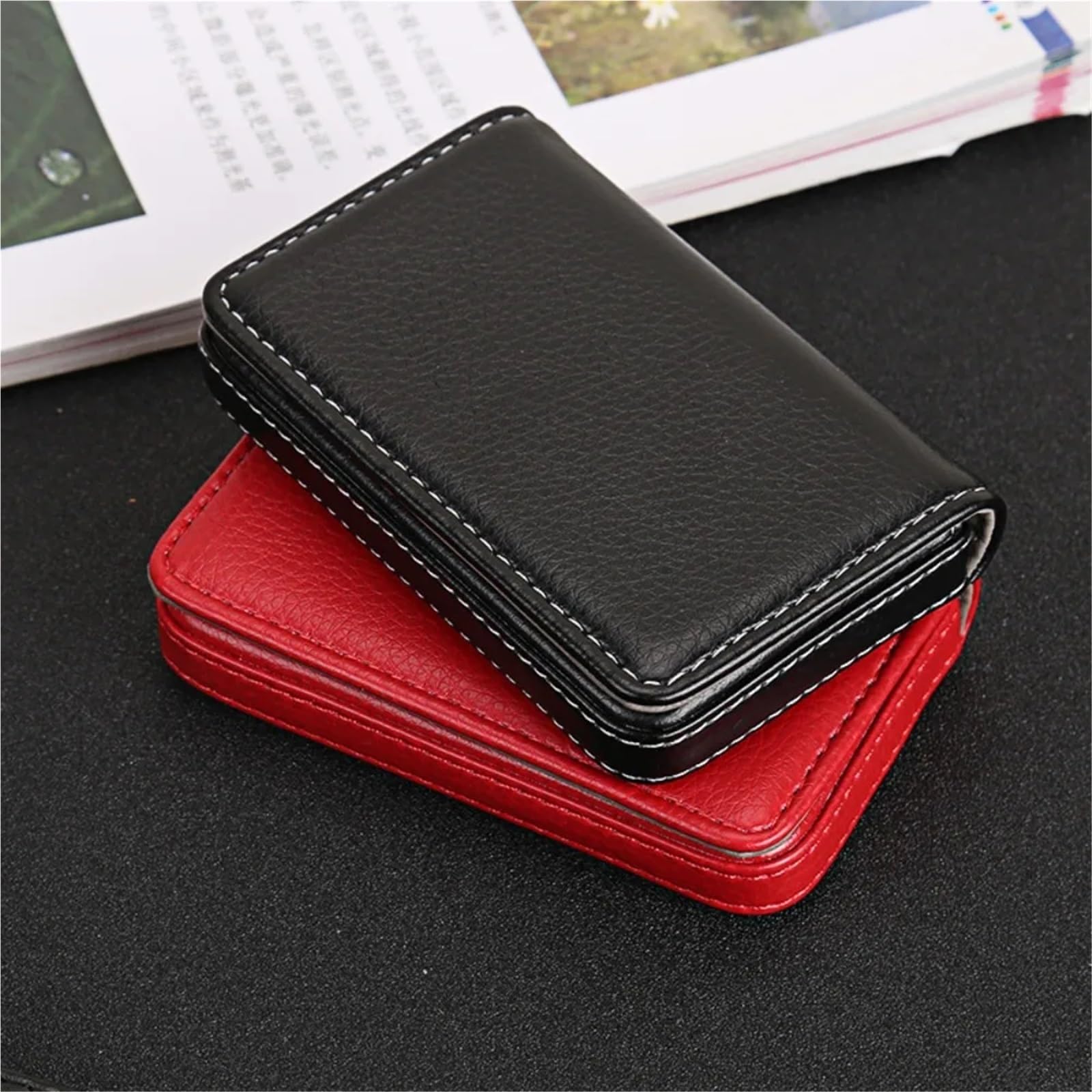6 monederos para tarjetas de visita para mujeres y hombres (amarillo)