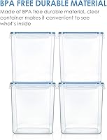 Vista 6 de Vtopmart Contenedores de almacenamiento de alimentos de 2.5 litros/84.5 onzas, 4 Piezas recipientes herméticos de plástico sin BPA para harina