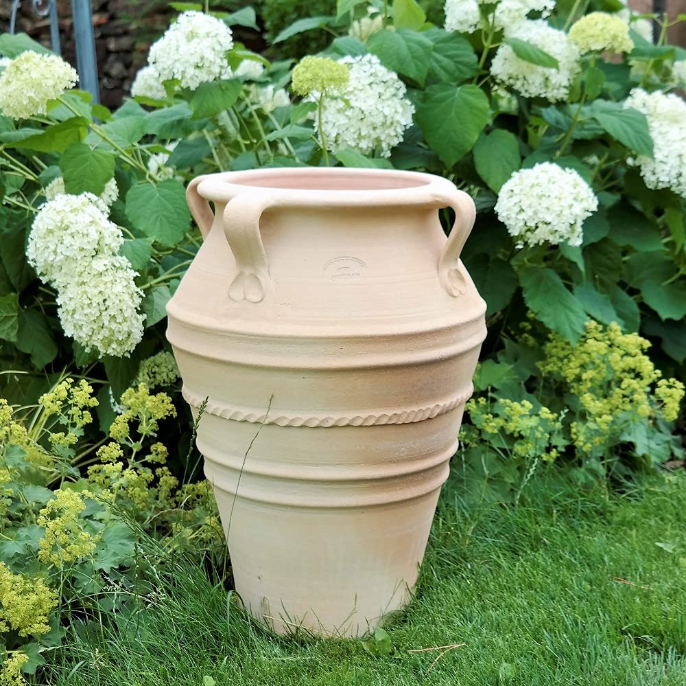 Große Terracotta-Amphore Mit Henkel – 70 Cm, Winterhart, Mediterrane Deko Für Garten, Balkon & Terrasse