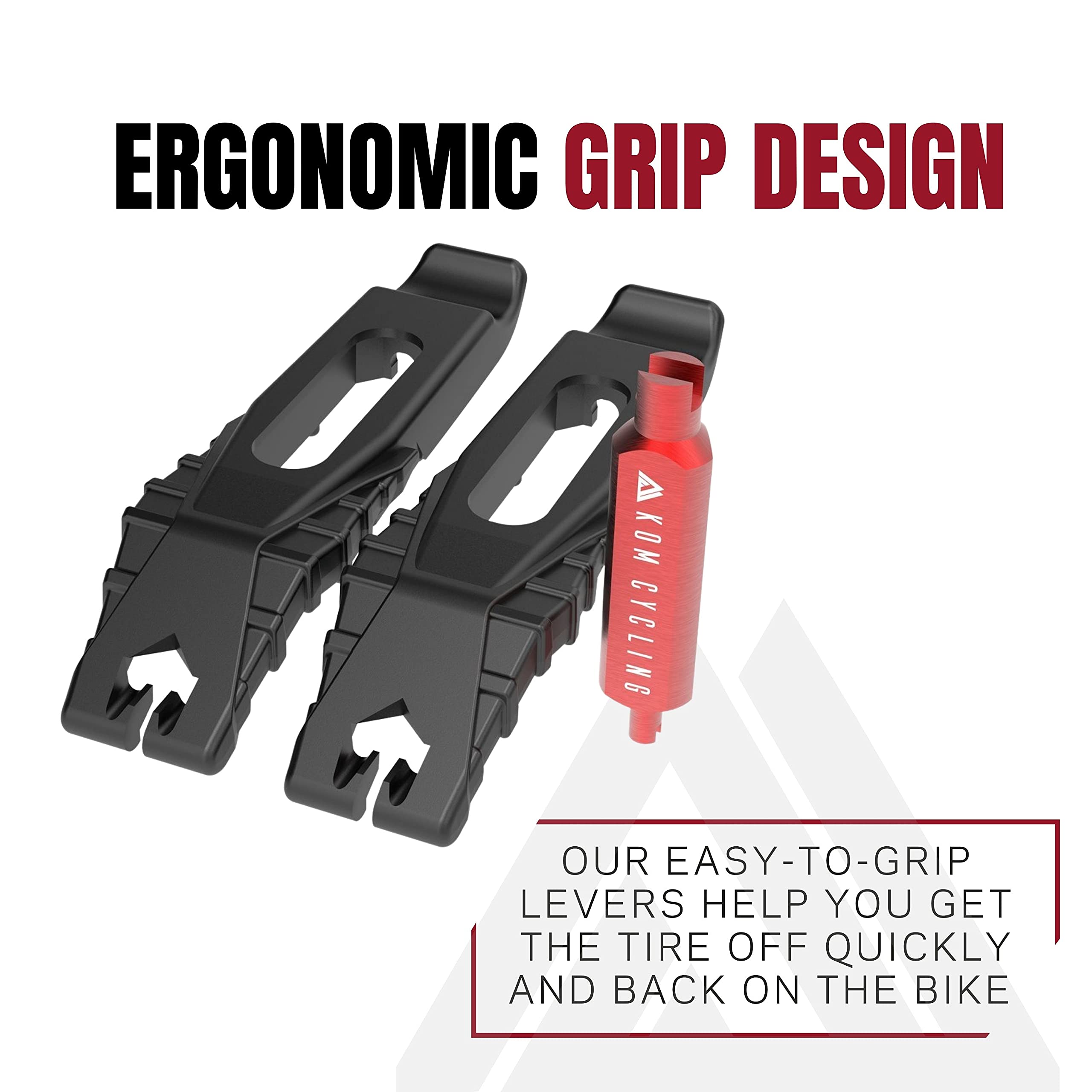 KOM Cycling Kit Démonte-Pneu Presta Sans Chambre à Air Avec Extracteur De Valve