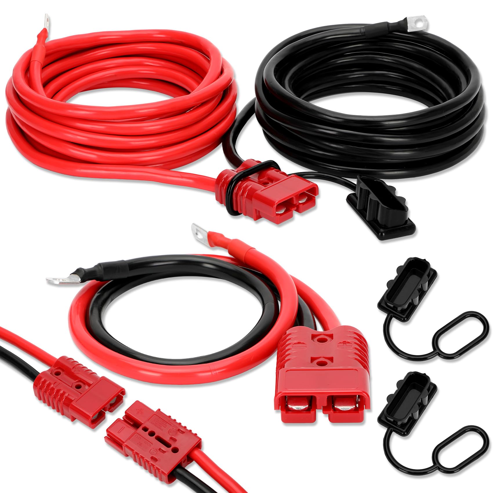 Photo 1 of 24 FT Quick Disconnect Winch Power Cable, 2 Gauge 2 AWG Copper Wiring, Heavy Duty Quick Disconnect Cables with Quick Connect Plugs, for a Wide Range of Winching Applications