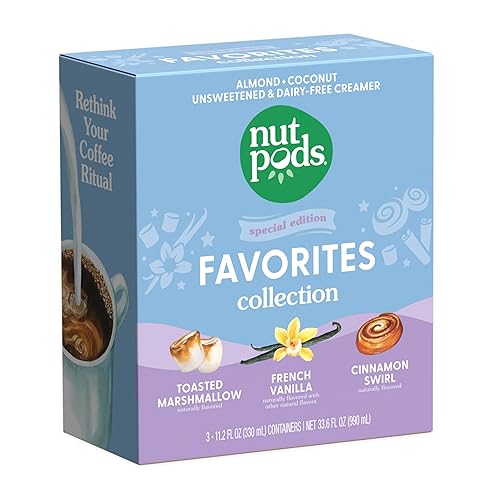 nutpods Favorites Collection - Crema de café sin azúcar malvavisco tostado vainilla francesa y canela crema keto entera sin gluten sin OMG vegano nutpods Favorites Collection - Crema de café sin azúcar malvavisco tostado vainilla francesa y canela crema keto entera sin gluten sin OMG vegano