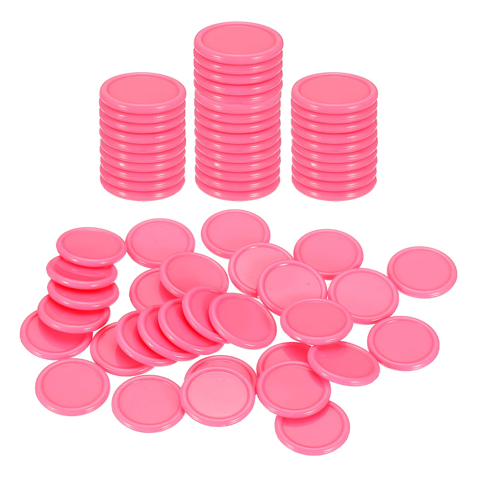 sourcing map 200Pcs 20mm Plastic Poker Chips, Mini Bingo Chips Learning Counters Counting Counters Disks Markers Opaque Game Tokens for Game Play Math Counting, Pink
