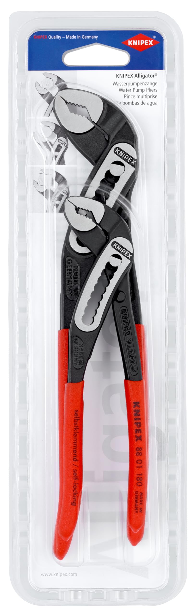 KNIPEX Set of Pliers 1 x 88 01 180, 1 x 88 01 250 in Blister, 00 31 20 V02