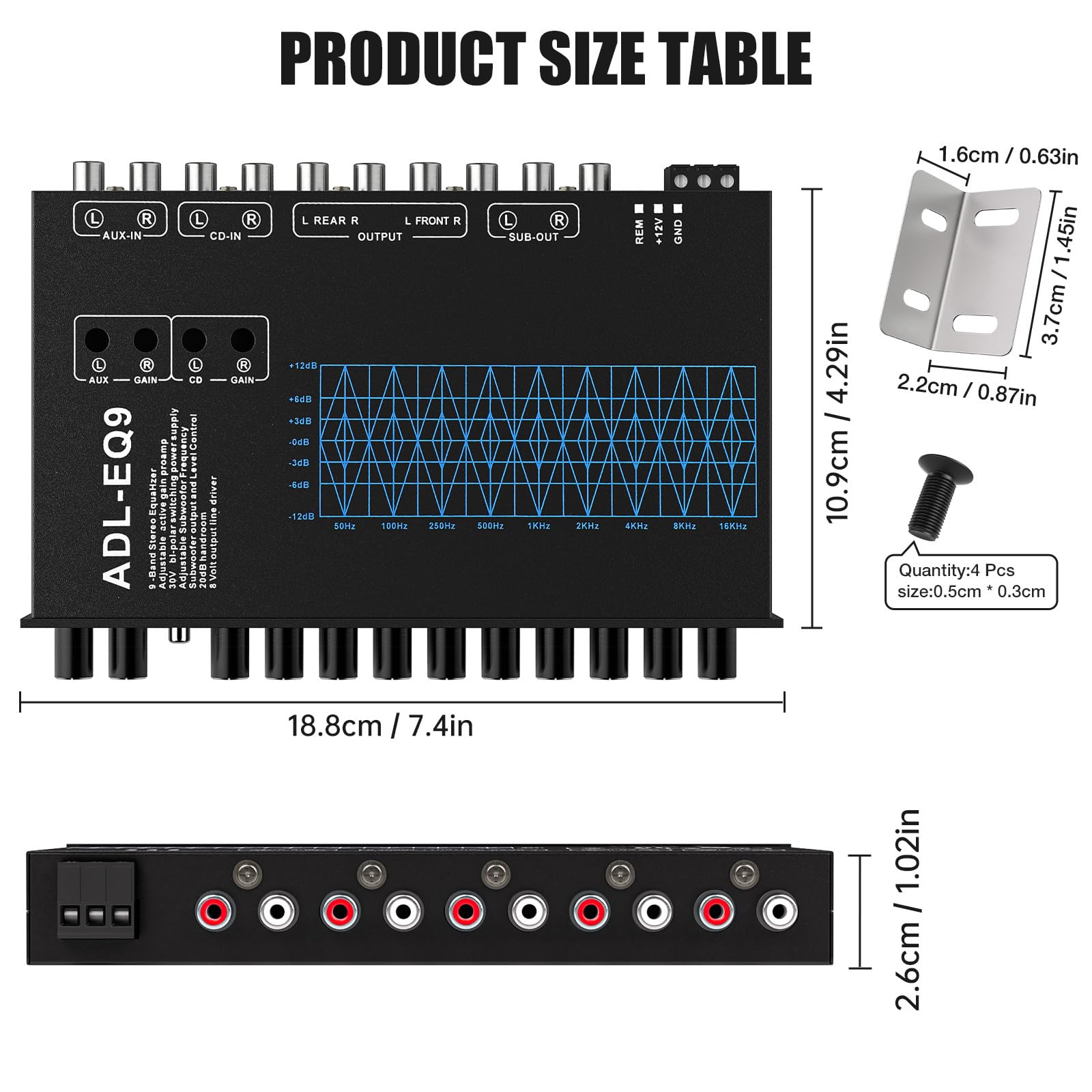 Amazon.co.jp: Suacopzar 9 バンド カーオーディオイコライザー