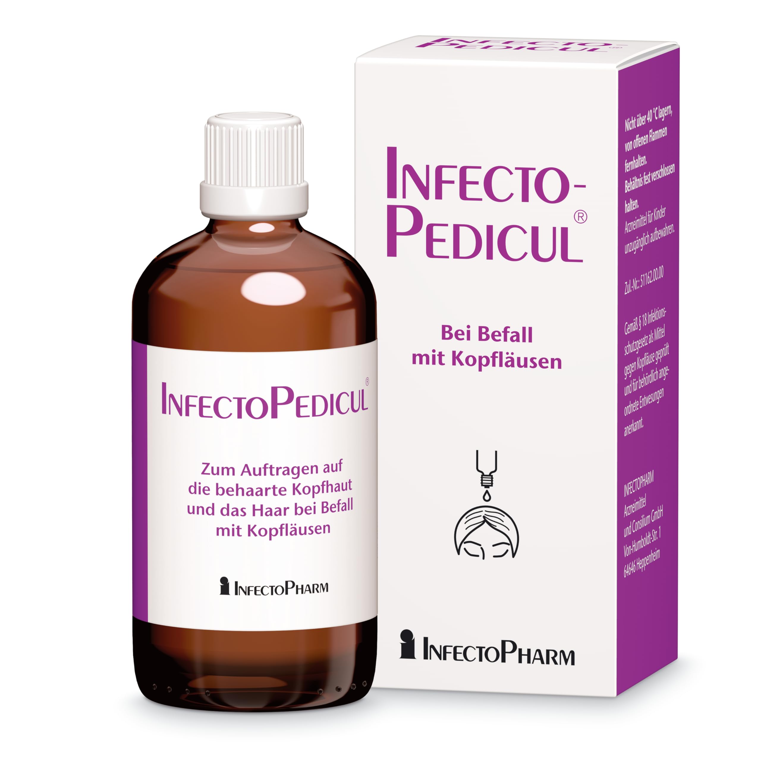 InfectoPedicul Lösung, 250 ml – Kopflausmittel mit Permethrin gegen Läuse und Nissen | Effektive Läusebehandlung für Kinder und Erwachsene | Bei Kopflausbefall | Wirkt auch gegen Läuseeier