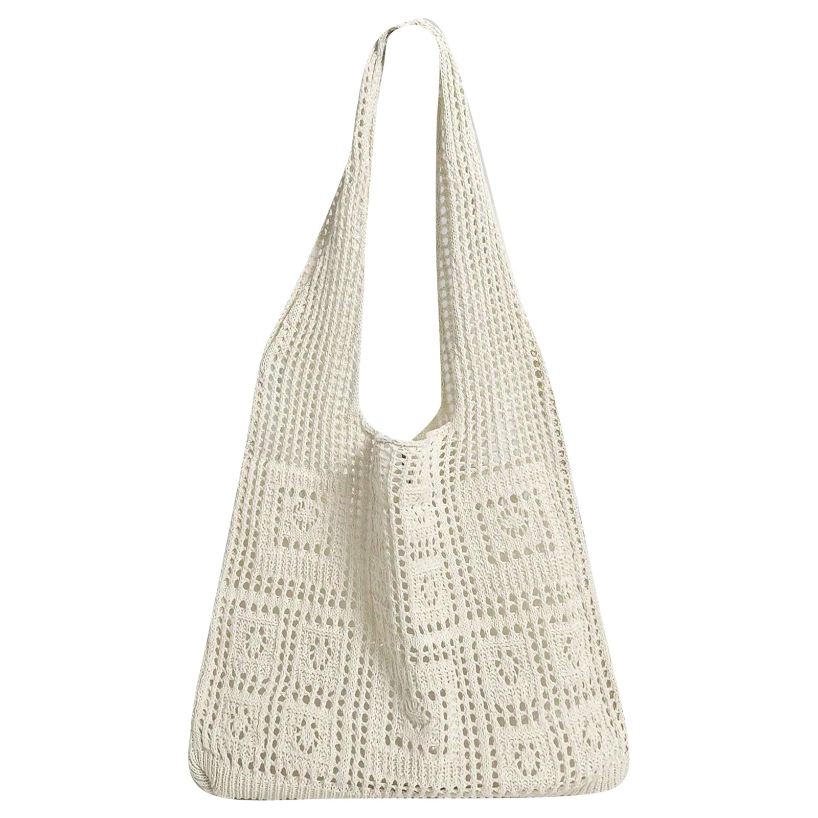 JSTHHTT Borsa a Tracolla Da Donna Lavorata A Maglia, Borsa Da Spiaggia, Borsa Tote in Rete Pieghevole, Casual Tote Large, Weave Handbag, per Lavoro, Viaggio, Vacanza