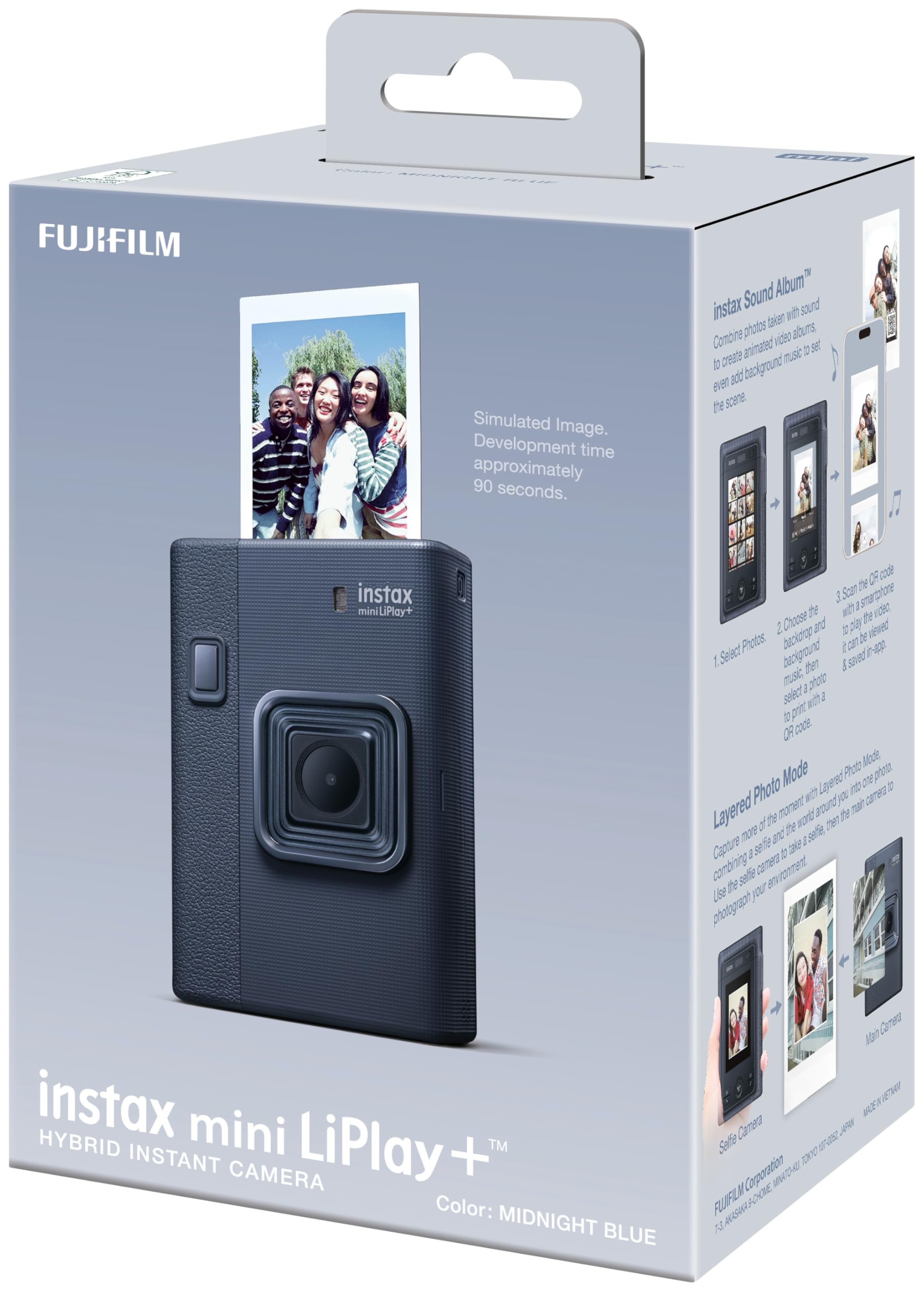 instax Mini Liplay+ Hybrydowy Cyfrowy Aparat Fotograficzny z Natychmiastowym Wywoływaniem Zdjęć i Drukarką Fotograficzną, z Tylnym Ekranem LCD o Wymiarach 6 x 4 cm, Funkcją Nagrywania Dźwięku