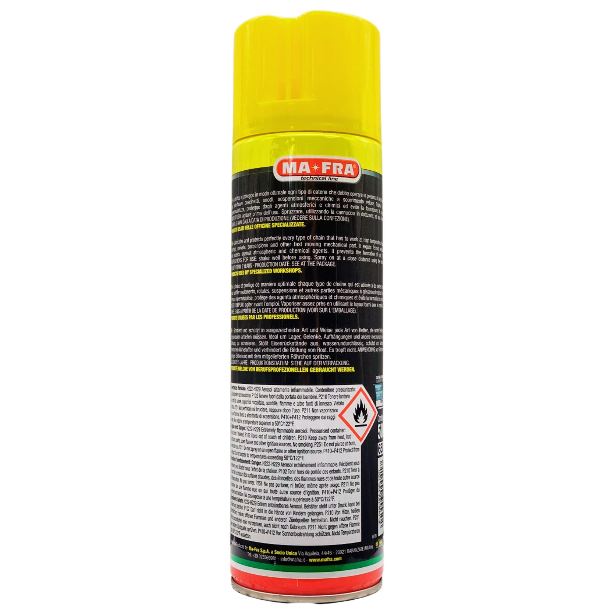 SET: Grasso Spray Extra Resistente Polifunzionale CATENOIL, Lubrifica e Protegge In Modo Ottimale Ogni Tipo Di Catena 500ml + Confezione Da 5 Panni In Microfibra (3xSpray+Panni)