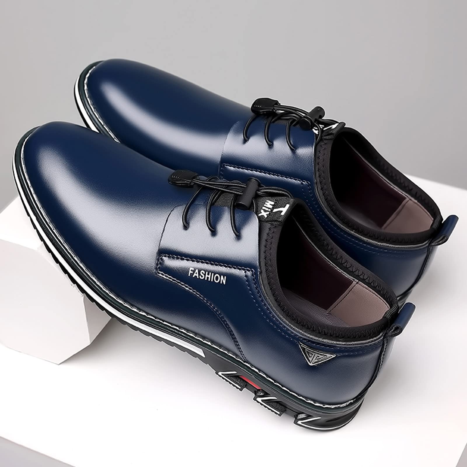Mocassini da uomo con lacci, scarpe da ufficio in pelle