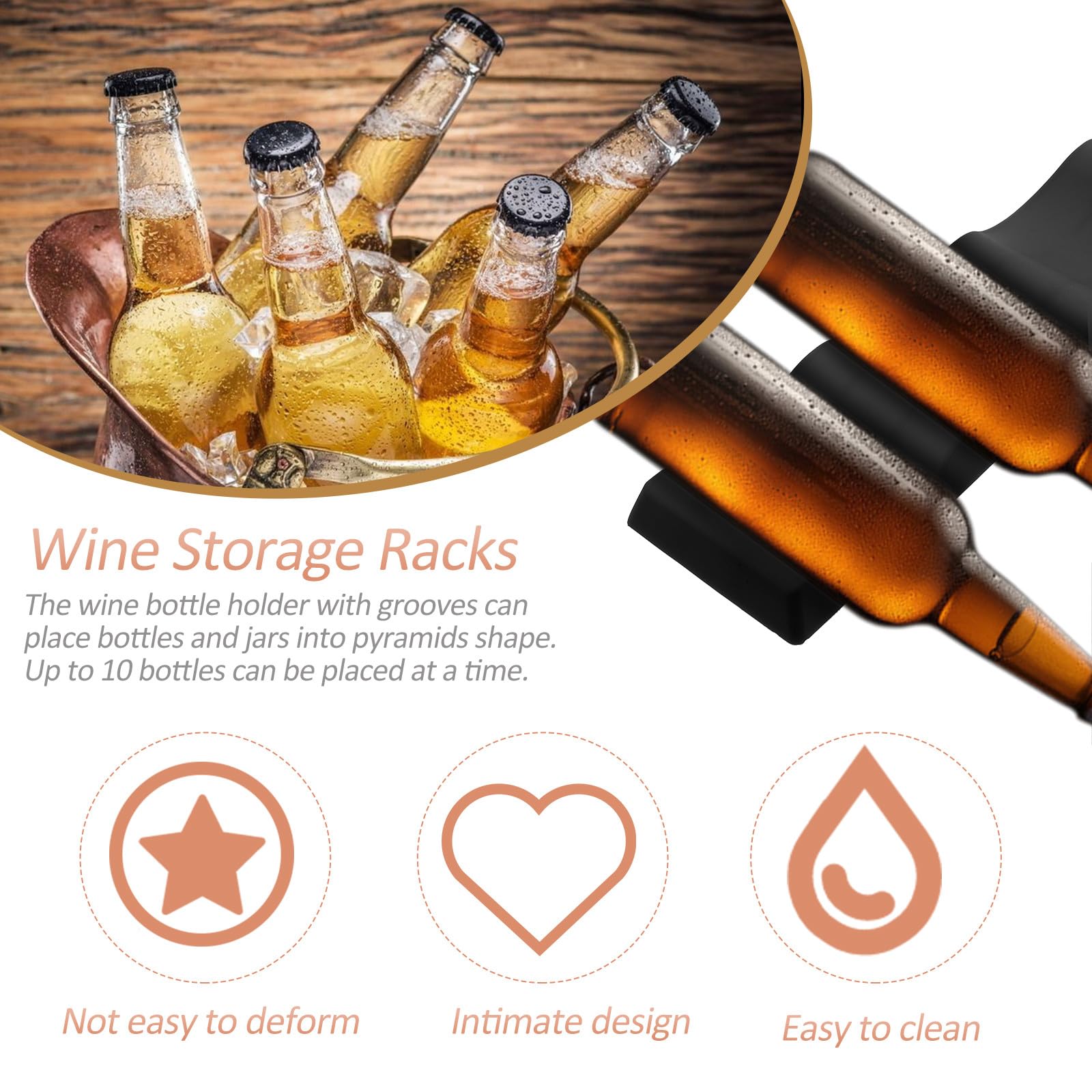 Luxshiny Lot de 4 Supports à Bouteilles de Vin Pliables Et Empilables