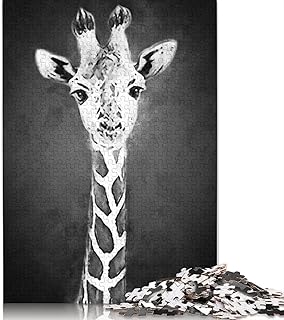 Comprar Rompecabezas de Jirafa en Blanco y Negro, decoración única para el hogar, Rompecabezas Rectangular de Papel para Adultos y Adolescentes, Regalo para el Día de la Madre, 1000 Piezas (26 x 38 cm)