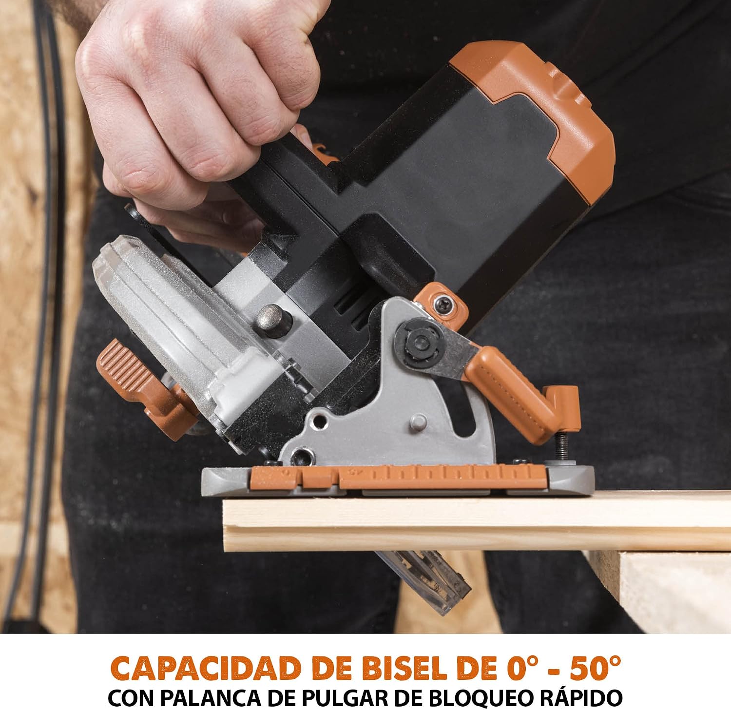 Evolution Power Tools R165CCS-Li Cordless Circular Saw with Multi-Material Cutting - Includes 165MM TCT Blade, 3 Year Warranty, Black/Orange, (066-0001)