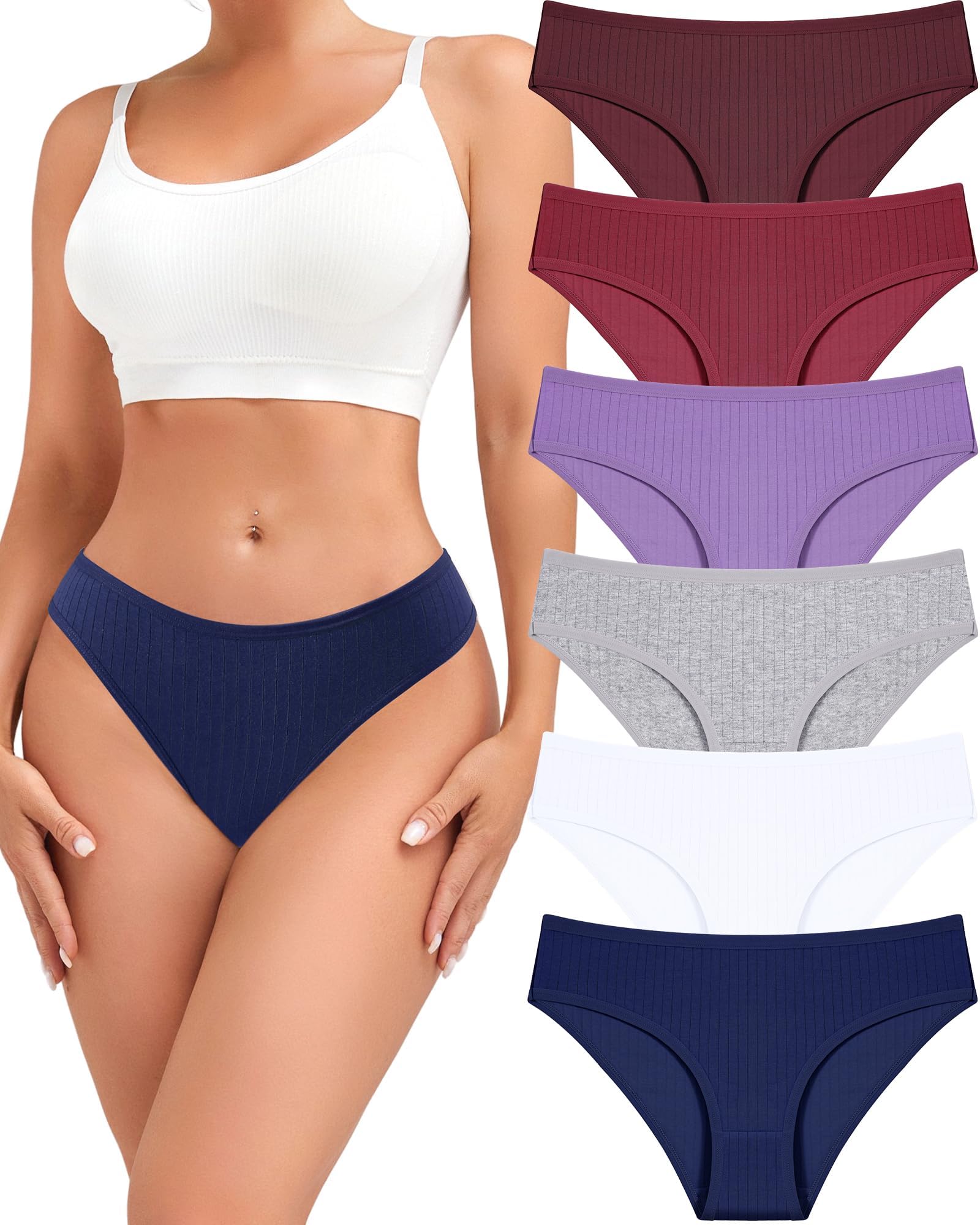 ALL OF ME 6 Pack Mutande Donne Cotone Intimo Donne Scivolare Morbido Hipster Mutandine Sexy Slip Multipack S-XL