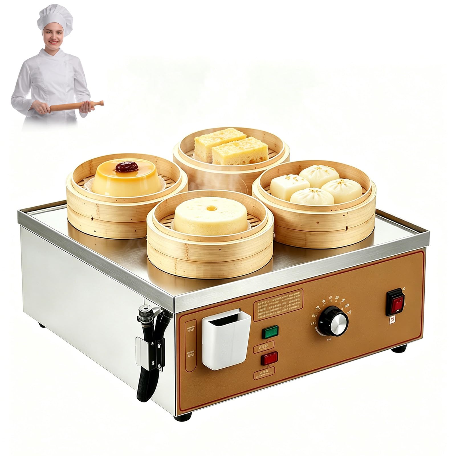 Protezione Marcia a Secco Steamer Vapore: Porta di riempimento Acqua, Riscaldamento Veloce, antiruggine, per cucine e Frutti di Mare