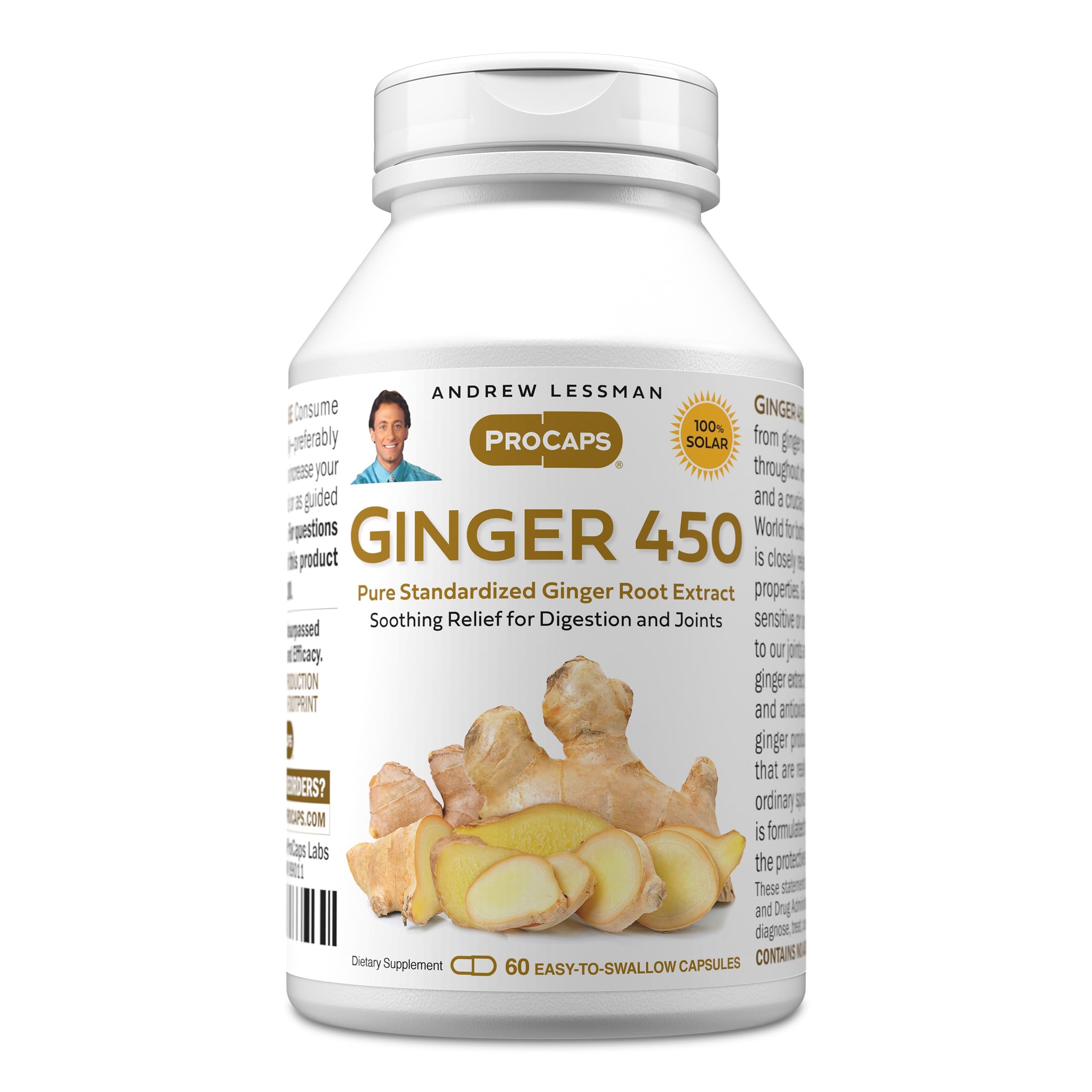 ANDREW LESSMAN Suplemento fitoterápico de gengibre Ginger 450, 60 cápsulas